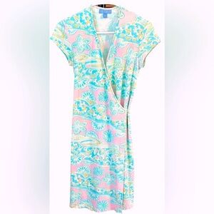 J. McLaughlin Soft Girl Pastel Floral Wrap‎ Dress 🌸 Spring Cottagecore Resort 2